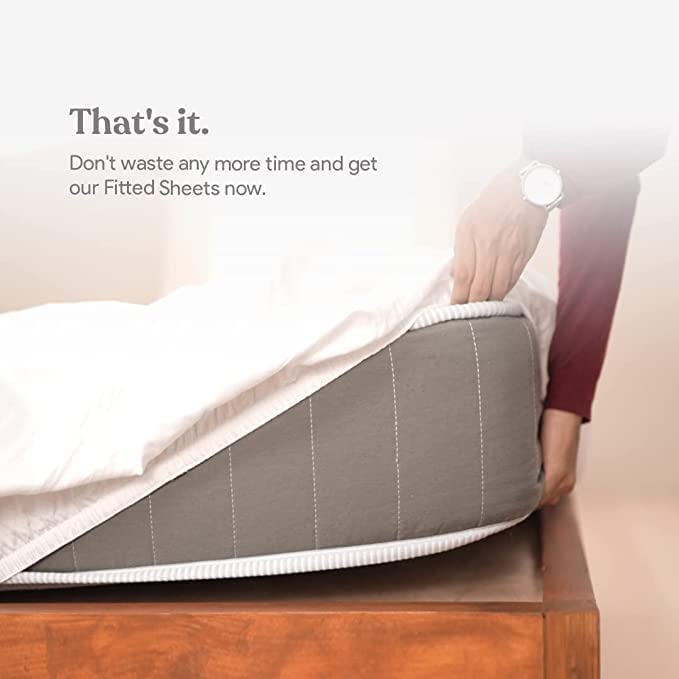 Premium Yellow Floral Printed Cotton Elastic Fitted Bedsheets with Pillow case |by Home Collective