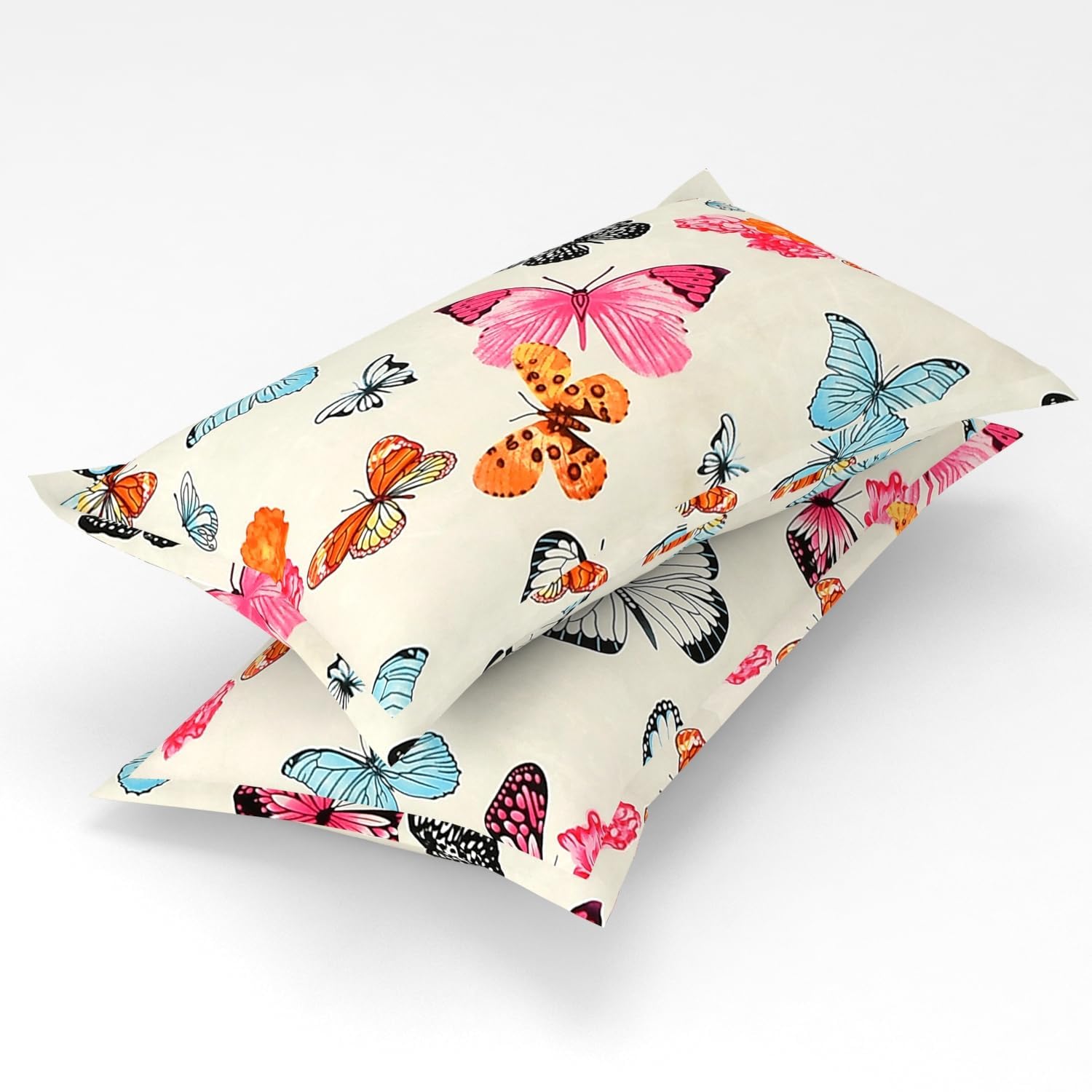 Cute Butterfly Printed |210Tc Cotton Queen size Bedsheet set (Buy 1 Get 1 Free)