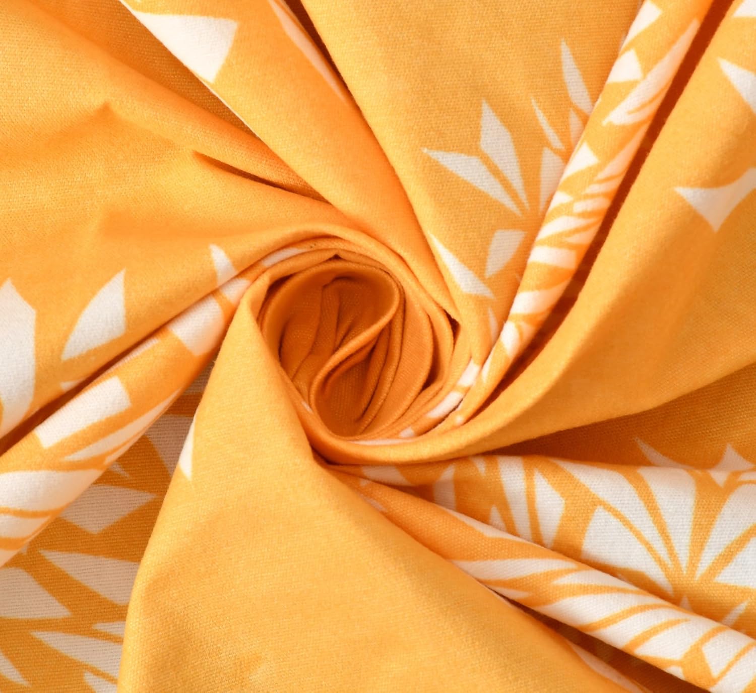 Yellow Saffron Floral Print |210Tc Cotton Queen size Bedsheet set (Buy 1 Get 1 Free)