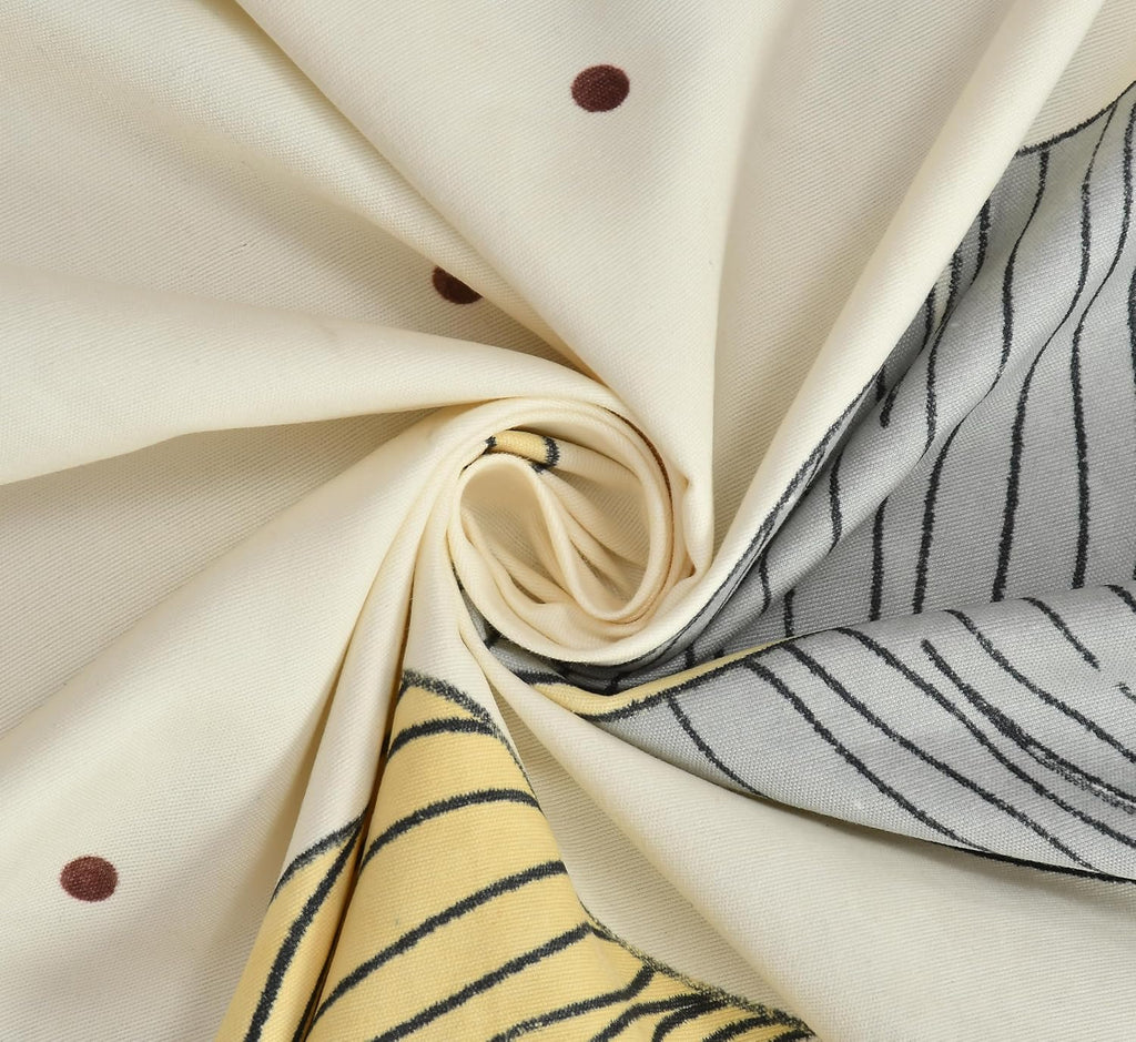 Magical Feathers Printed Cotton Elastic Fitted Cotton king size Bedsheets with Pillow covers|by Home Collective