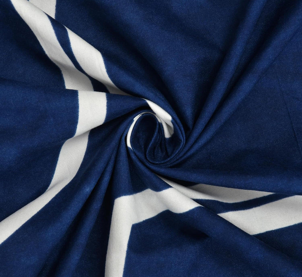 Blue Leaf Pattern |210 TC Cotton Queen size Bedsheets set (Buy 1 Get 1 Free)