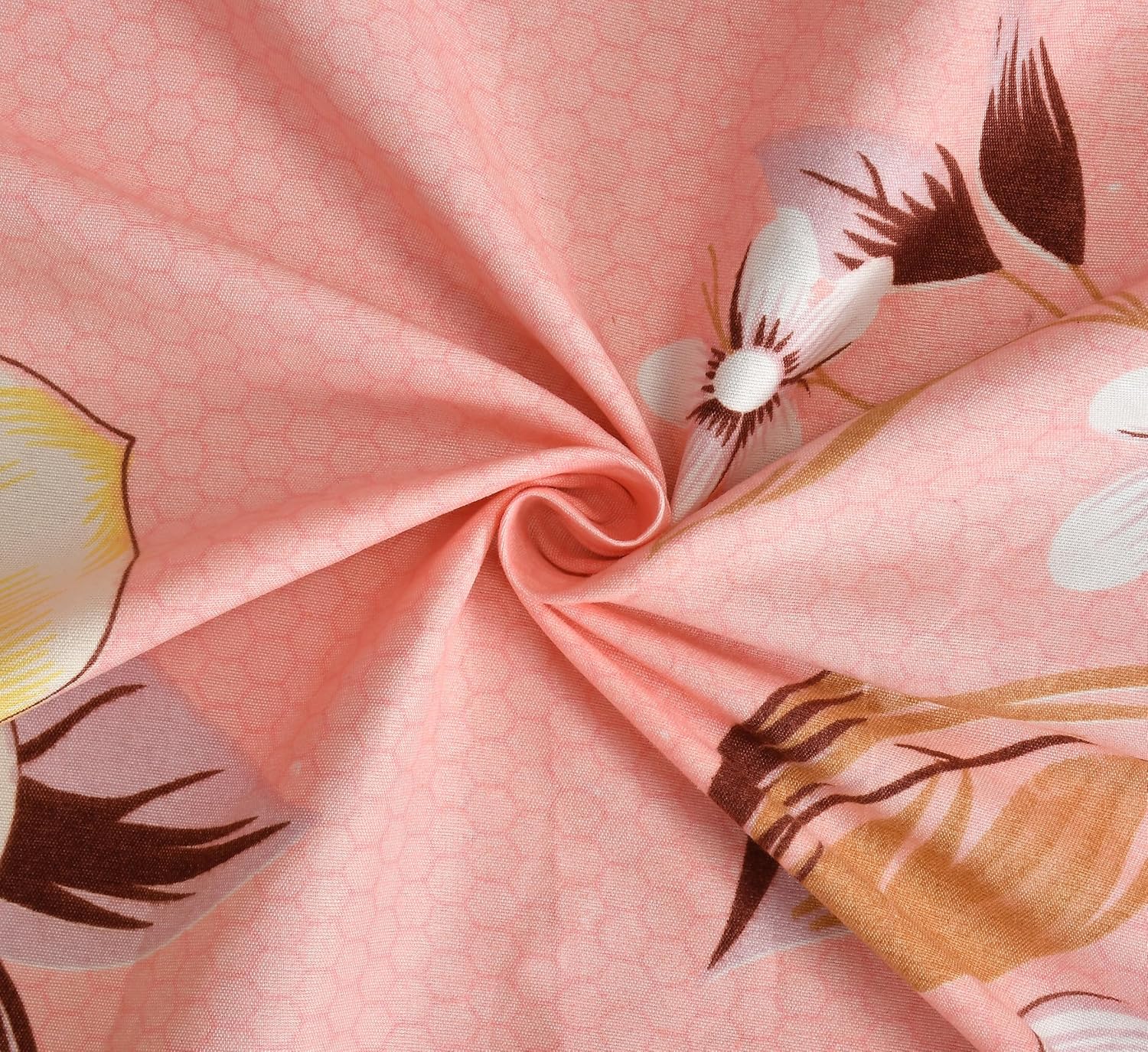 Premium Cotton 210 TC Floral Printed Flat Queen size Bedsheets with 2 Pillow Covers | by Home Collective