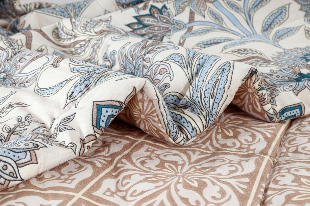 Floral Damask Pattern Soft & Lightweight Reversible Printed Double bed AC Comforters |by Home Collective