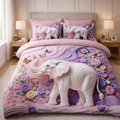 7D Elephant  Printed Cotton Bedsheet with 2 Matching Pillow Covers | Soft Luxury Bedding