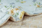 Light Blue Floral Soft & Fluffy Reversible Ac Room Printed Double Bed Comforters |by Home Collective