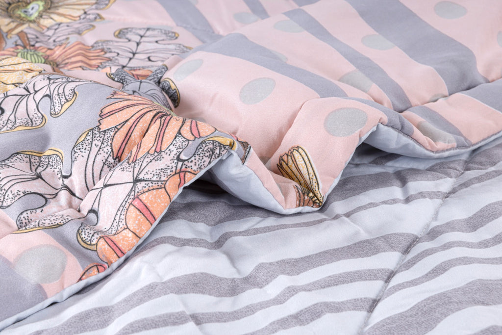 Purple Floral Soft & Fluffy Reversible Ac Room Printed Double Bed Comforters |by Home Collective