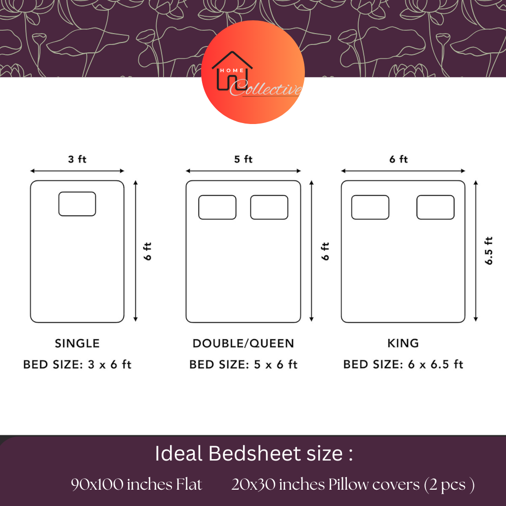 Abstract Blue Circles Printed |210Tc Cotton Queen size Bedsheet set (Buy 1 Get 1 Free)