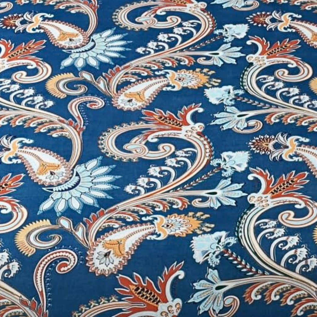 Blue Paisley Designer |210Tc Cotton Queen size Bedsheet set (Buy 1 Get 1 Free )
