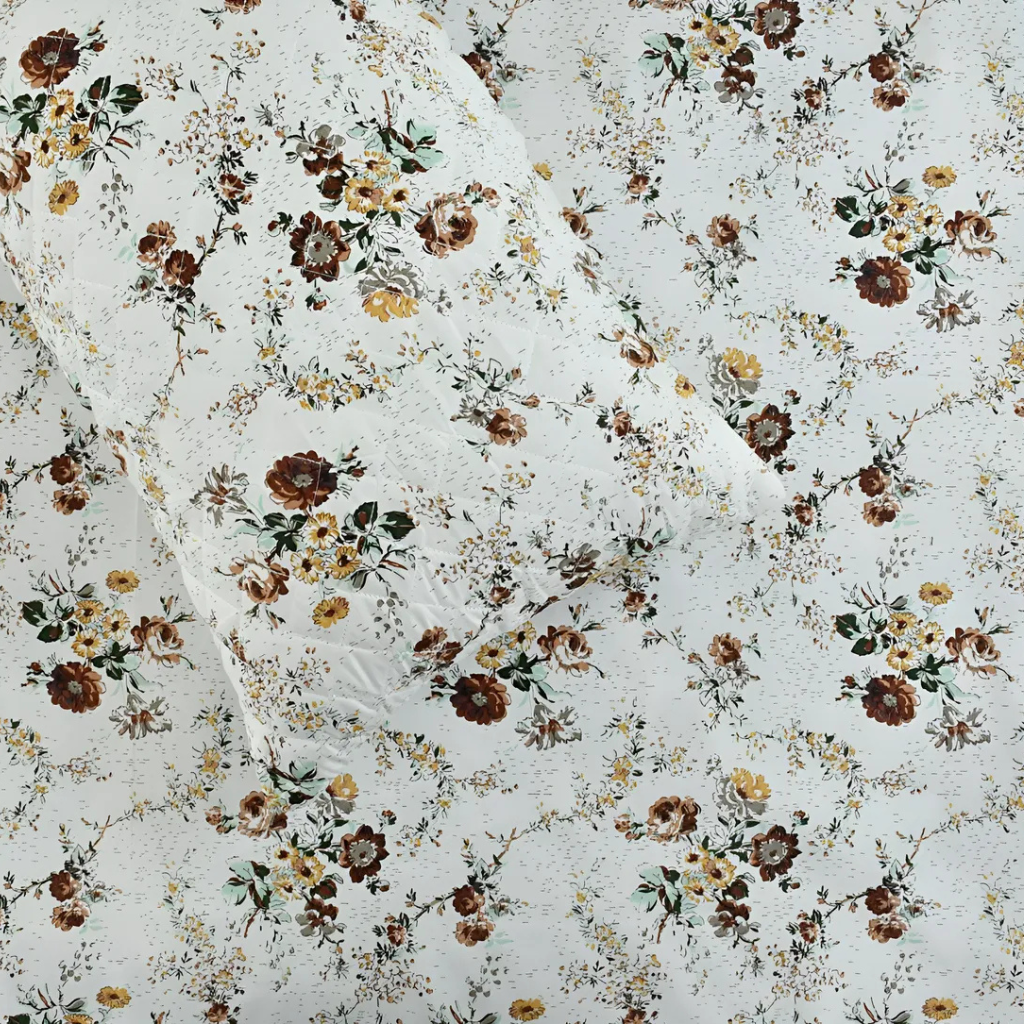 All Over Floral Printed 210Tc Cotton Queen size Bedsheet with 2 Pillow covers |by Home Collective