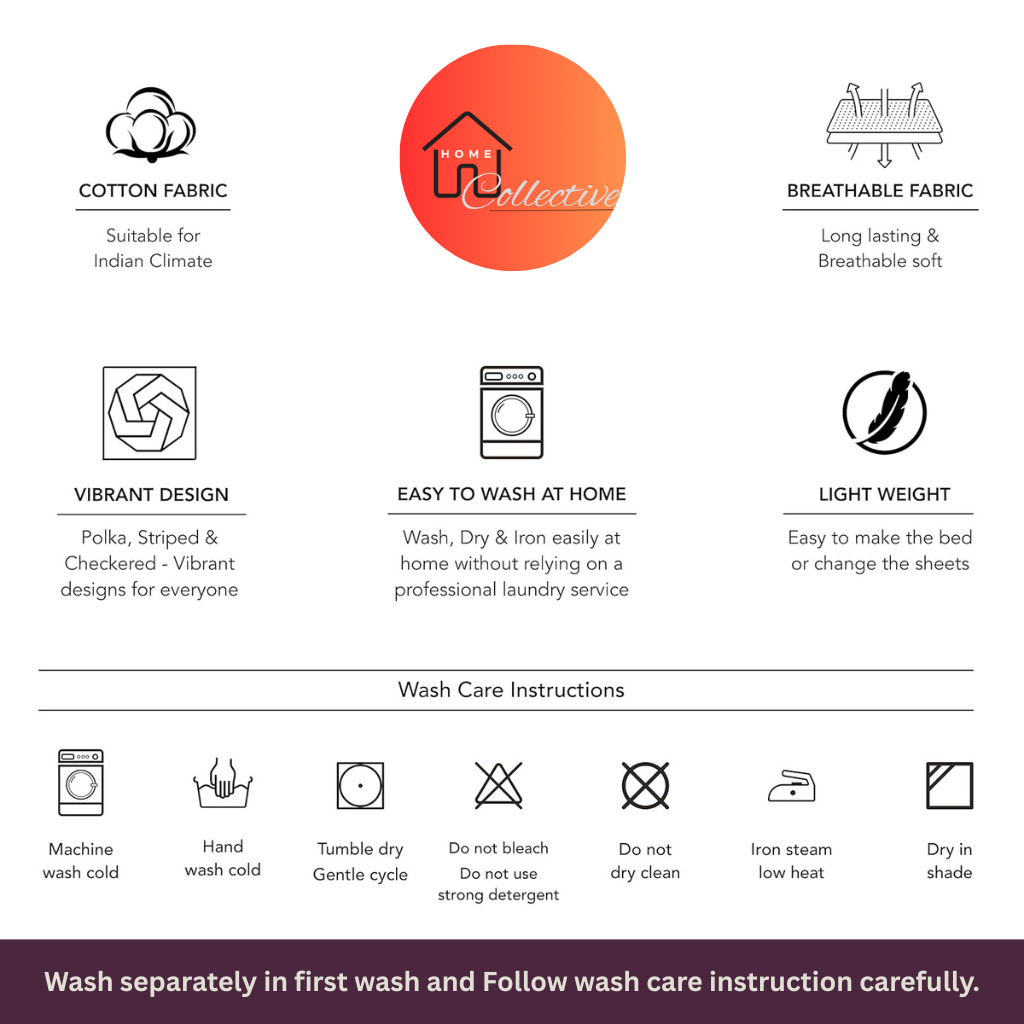 Blue Abstract Circle Printed 210 Tc Cotton Queen size Bedsheet with 2 Pillow covers |by Home Collective